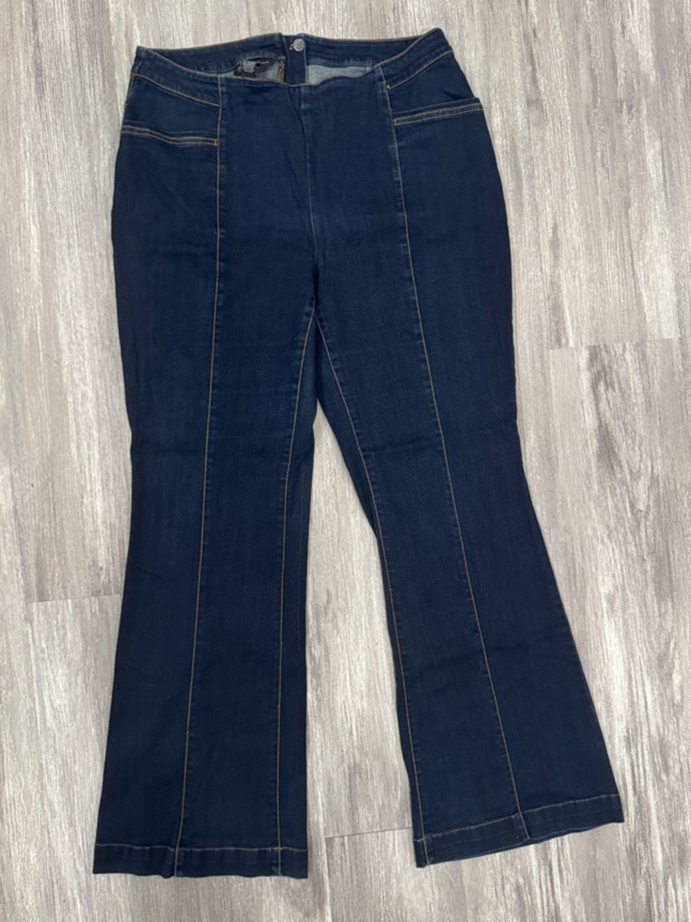 INC International Concepts Dark Blue High-Rise Flare Jeans